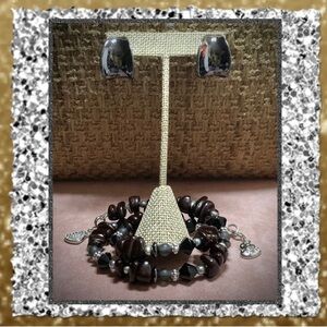 Onyx and Hematite Jewelry Set